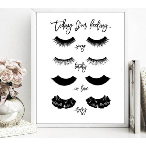 Eye Lashes Makeup Print Fashion Poster Wall Art Canvas Painting Eyelashes Lashes Picture Beauty Salon Girls Bedroom Wall Decor
