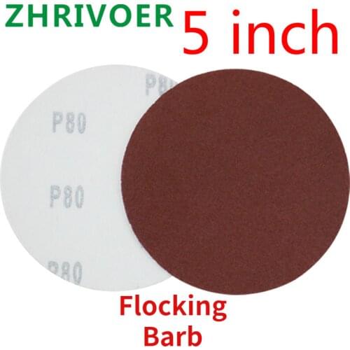 10pcs 5 inch round sandpaper disc flocking self adhesive sandpaper 125mm woodworking sandpaper air mill polishing sandpaper