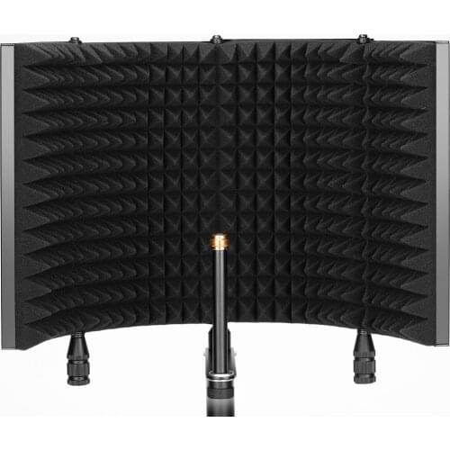 Neewer Studio Recording Microphone Isolation Shield, 4-Panel Mic Shield with Sound Absorbing Foam and Vented Plate for Blue Yeti