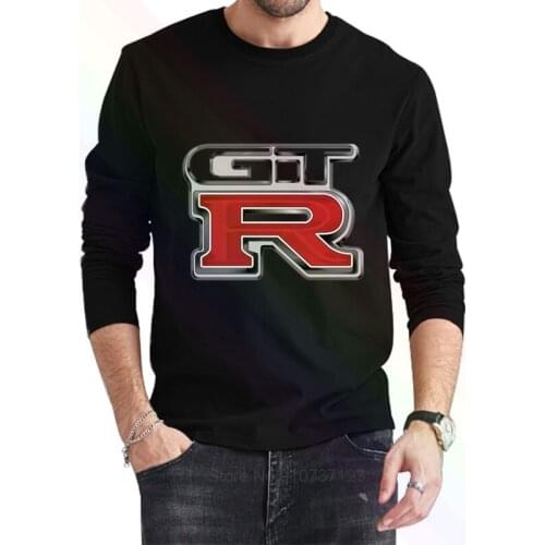 Nissan Gtr Logo Classic Black T-Shirt 2021 Newest Summer Mens Long Sleeve Popular Tees Shirt Tops Novel Unisex
