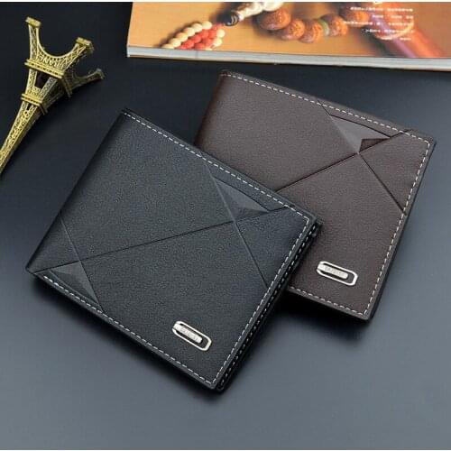 2021 New Mens Wallet Short Multi-card Fashion Casual Purse Male Youth Thin Three-fold Horizontal Soft Card Holder Coin Wallet