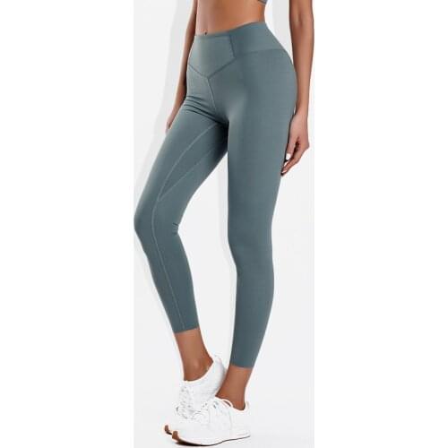 CretKoav New Double-Sided Nylon Slim Leggings Women Sexy High Waist Fitness Workout Trousers Elastic Tight Sport Women Yoga Pant