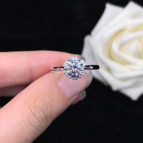 Arrows & Hearts 0.5Ct D Color Moissanite Engagement Ring AU585 14K White Gold Diamond Ring Quality Guarantee