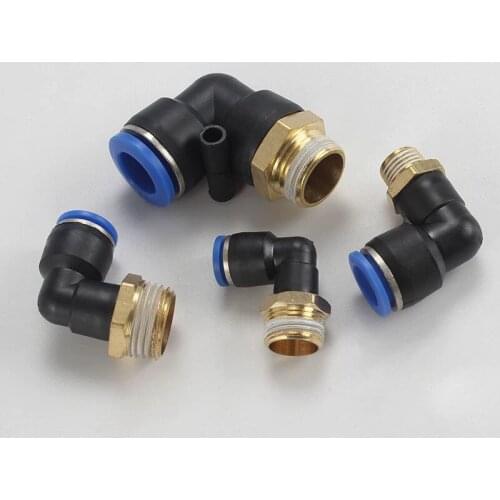 "pl"Male Thread Pneumatic Tube Elbow Connector Tube Air Push In Fitting hose OD4 6 810 12mm-M5 1/8'' 1/4'' 3/8'' 1/2