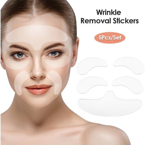 5pcs Reusable Silicone Anti Wrinkle Patches Face Forehead Neck Eye Care Sticker Pad Anti Wrinkle Aging Skin Lifting Tools Gift