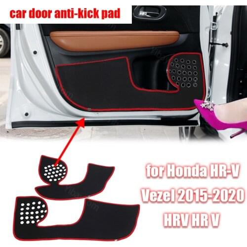 Polyester Trim Decal Carpet for Honda HR-V Vezel 2015-2020 HRV HR V Car Door Anti Kick Pad Sticker Protective Mat Accessories