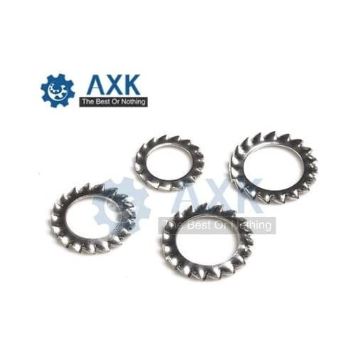 Tooth Lock Gasket Washer Stainless Steel 304 M2.5 M3 M4 M5 M6 M8 M10 100pcs Din6798a External Metalworking Silver China