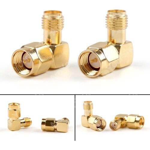 Areyourshop Sale 20 Pcs SMA Female Jack To SMA Male Plug Right Angle 90 Degree RF Connector Adapter
