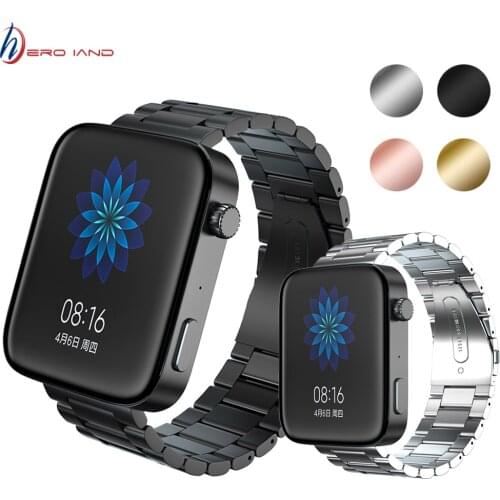 Classic Buckle Stainless Steel Watch Strap For Xiaomi Mi Smart Watch Replacement Watchband Metal Bracelet 18MM Watch band correa