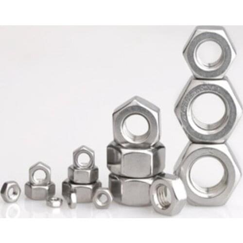 1/50PCS din934 304 Stainless Steel Hex Hexagon Nut for M1 M1.2 M1.4 M1.6 M2 M2.5 M3 M4 M5 M6 M8 M10 M12 M16 M20 M24 Screw Bolt