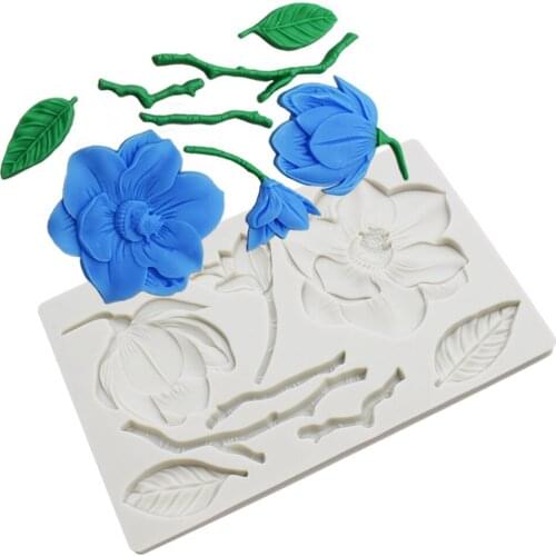 Camellia Peony Rose Magnolia Cherry Blossom Silicone Mold Fondant Cake Decorating Tool Sugarcraft Chocolate Baking Tool For Cake