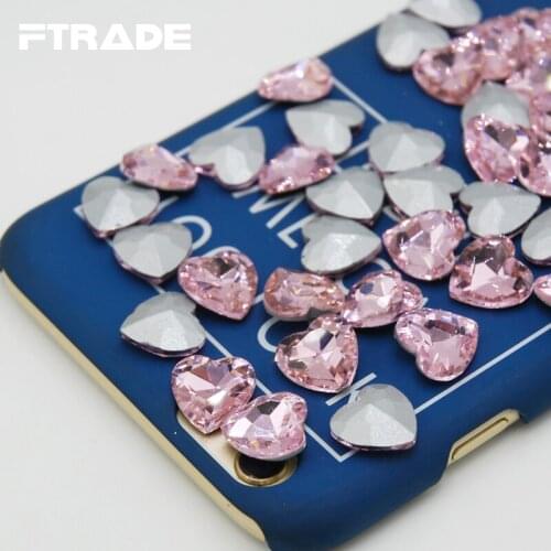 Wholesale Heart-Shaped Pointed Bottom Glass Crystal Light Pink Color 6mm 8mm 10mm 12mm 14mm 18mm 27mm 7 sizes To Choose For DIY