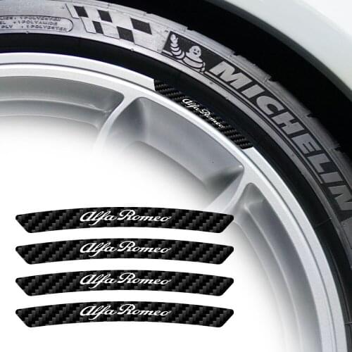 4pcs/set New Car wheel film border reflective decals Car Wheel Rim Sticker For alfa romeo 147 156 GT TOYOTA C-HR RAV4 4WD TRD