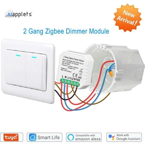Tuya Zigbee 3.0 Dimmer Smart Switch Module Controller Light Switch Voice Control Support Google Assistant Alexa Echo Zigbee2Mqtt