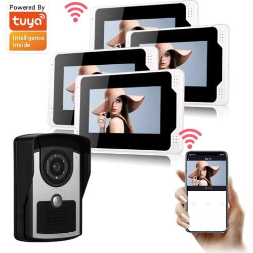 App Unlock Video Intercom 7 Inch 1080P Monitor Tuya APP Control Wifi Wireless Video Door Phone Doorbell Camera For Home Security
