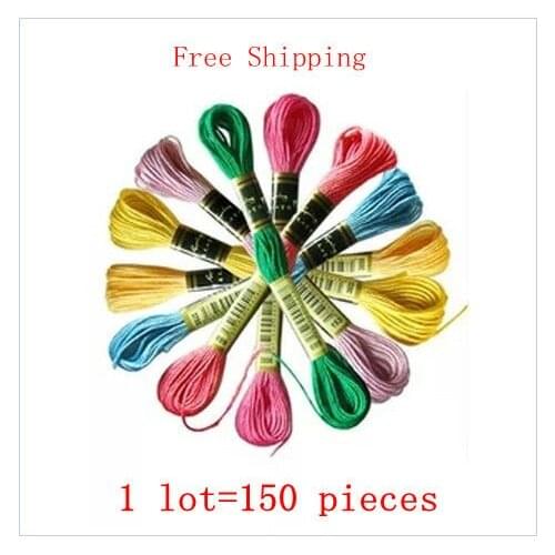 Choose Any Colors 150 Pcs/lot--High Quality Free Shipping--Similar DMC Cross stitch Embroidery Floss Yarn Thread