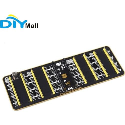 Waveshare Quad GPIO Expander Four Sets of Male Headers USB Power Connector for Raspberry Pi Pico