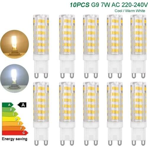 10pcs G9 LED bulbs 7W SMD chips Replace Halogen lights Energy saving lamps AC 220V 240V