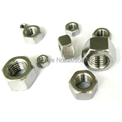 10pcs Metric Thread M12 304 Stainless Steel Hex Head Nuts Screw Nuts Hex Nuts