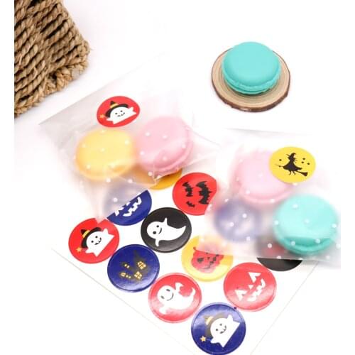 12pcs/set Halloween Adhesive Sticker Pumpkin Witch Ghost Stickers For DIY Bottle Cookie Candy Gift Bag Decoration Stationery