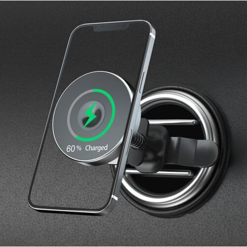 2021 15W Magnetic Wireless Car Charger Mount For Iphone 12/12 Mini/12 Pro Max Fast Charge Mount Qi Charging Car Phone Holder