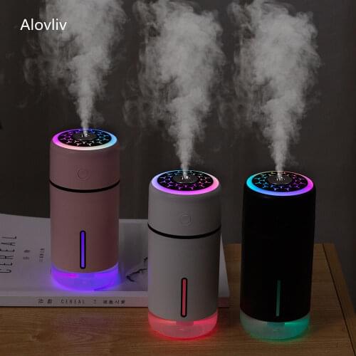320ml New Aurora USB Humidifier Color Cup Ultrasonic Car Mist Maker with LED Night Lamps Mini Office Desktop Air Purifier