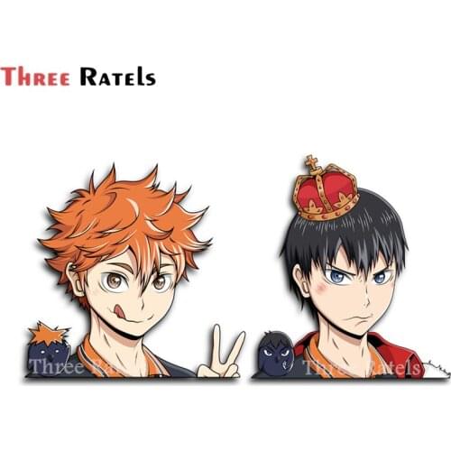 A716 Haikyū!! Cute Hinata Shoyo Kageyama King Of The Court Peeker Anime Car Sticker Motorcycle Helmet Decal Anti Scratch Film