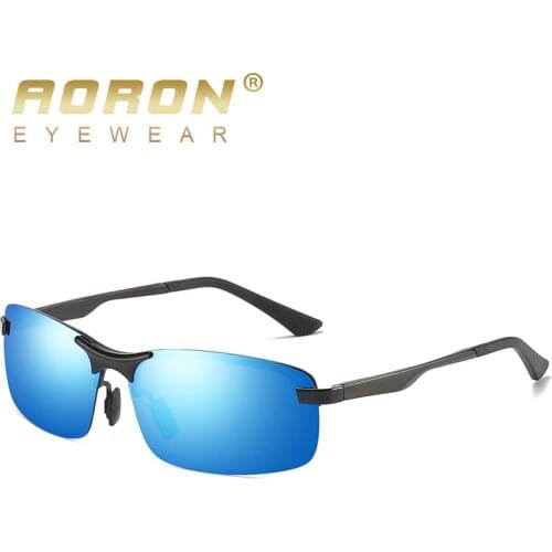 Aoron Driver Sunglasses Men Metal Sun Glasses New Semi-Rimless Mens Polarized Sunglasses UV Protection 556