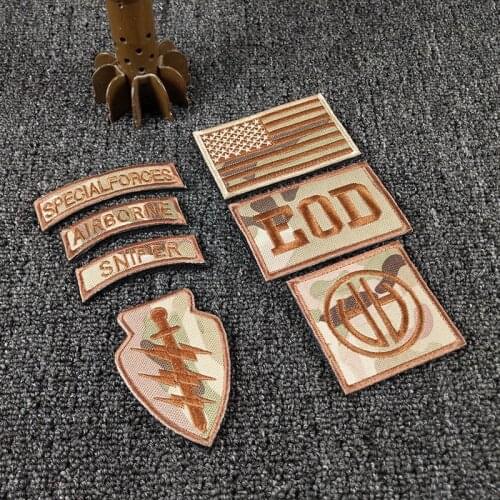 U.S. ARMY Patches EOD Unit AIRBORNE SNIPER Patch SPECIAL FORCE Tactical Emblem USA flag Military Badges Appliques Stickers CP