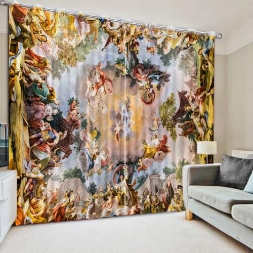 Europe curtains angel curtain Window Blackout Luxury 3D Curtains set For Bed room Living room Office Hotel Home