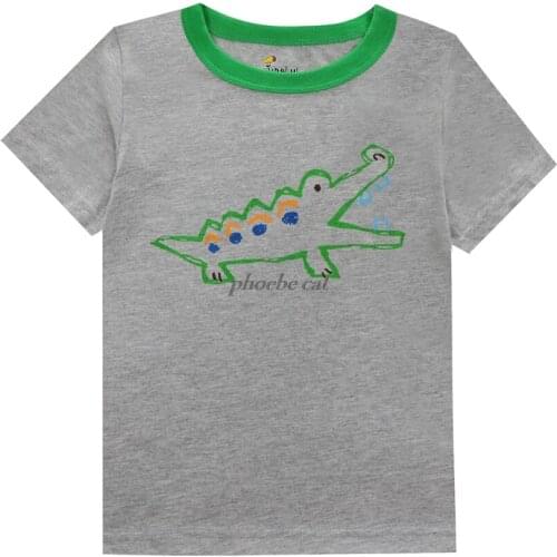 Girls Animal Cartoon T Shirts Kids Crocodile Cotton Short Sleeve Summer Tops Children Clothes Boys T-shirt for Girls Baby Tees
