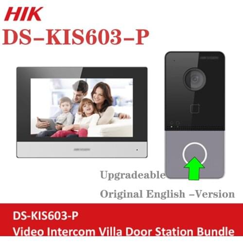 Original HIK DS-KIS603-P Video Intercom Kit DS-KV6113-WPE1(B) and DS-KH6320-WTE1 Standard POE Doorbell Door Station WIFI Monitor