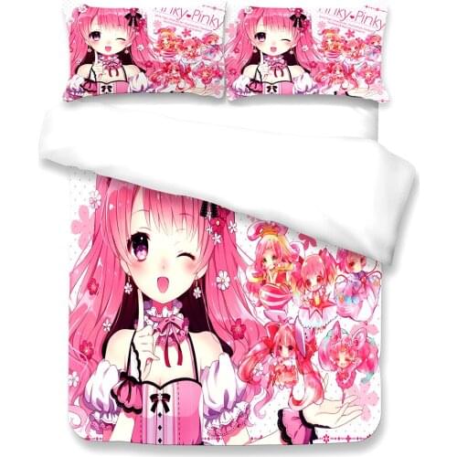 Home Fashions Pink Butterfly Girls Bedding Set 3pcs Flower Fairy Surrounded By Butterflies Pattern Duvet Cover with Pillowcase