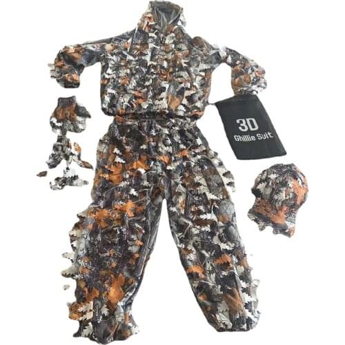 Adult Outdoor Ghillie Clothing Suit Leaf Camouflage Army Fans Field Combat Training Tactical Hunting Clothes Jacket Pants Suit