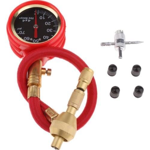 Adjustable Automatic Tire Deflators Kit Automatic Mechanical Pointer Tire Pressure Gauge for Automobile Cars Trucks Motorcycles