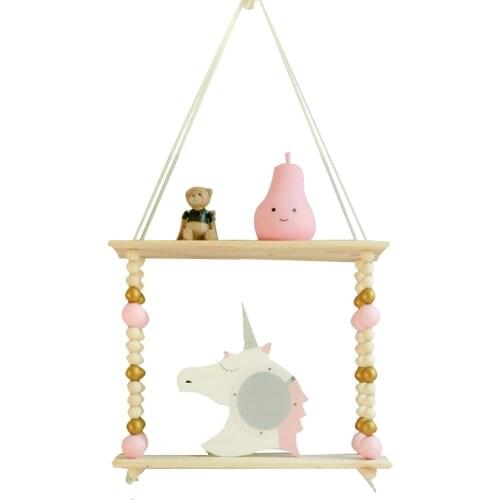 Ins Style Home Decor Wall Decor Display Racks Crafts Vase Figurines Show Racks Wall Hanging Multifunction Wooden Storage Racks