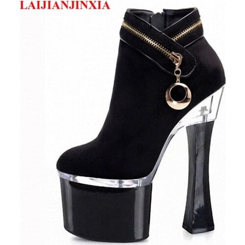 New European and American star model shoe suede, low-cut boot dance, stage shoes, 18cm high heels Dance Shoes