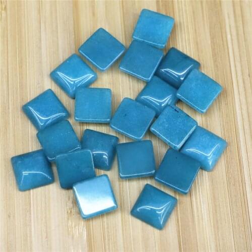 2021 New 14mm for Jewelry Making Free Wholesale 30pcs/lot Fashion Assorted Natural Stone Mixed Square-shape CABOCHON Beads