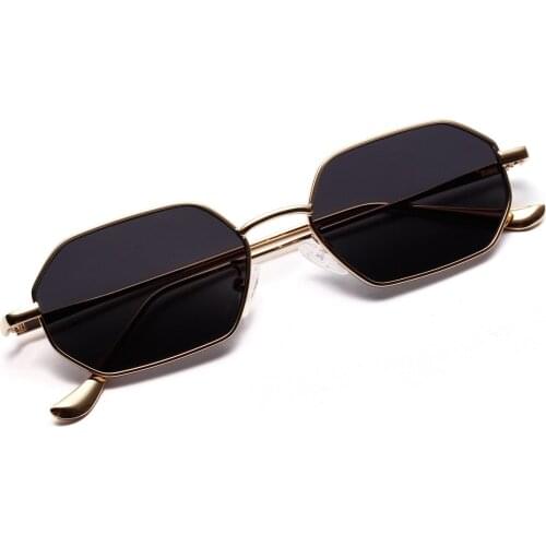 New 2021 Women Retro Classic polygon Sunglasses Men Women Luxury Vintage Black Mirrors Colour transparent lens Sun Glasses UV400