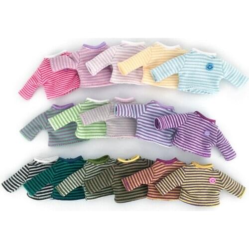 Ob11 baby dress long sleeve T-shirt BJD plain egg smiling face top GSC soft clay head doll clothes coat