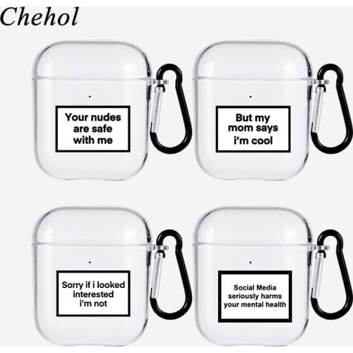 Shockproof Earphones Protection Cases for Apple Airpods Pro 1 2 Funny Letter Silicone Bluetooth Wireless Headphone Headset Cover