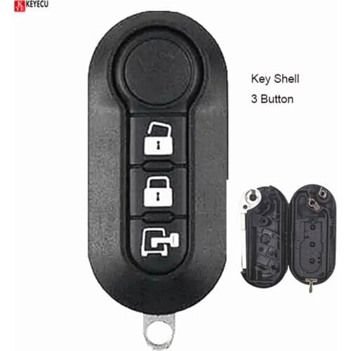 Keyecu Remote Key Shell 3 Button Fob for Fiat 500L MPV Ducato for Citroen Jumper for Peugeot Boxer 2008-2015