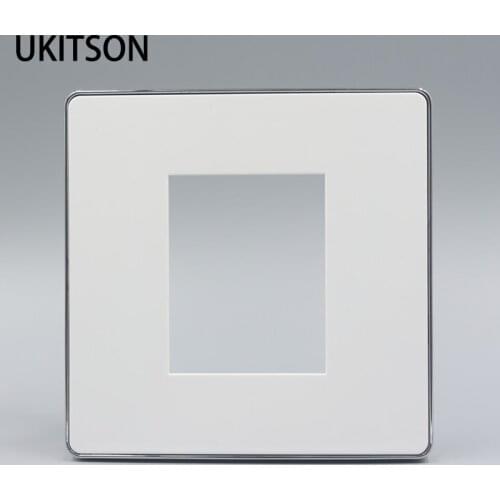 Silver Side 2 Ports Empty Face Cover Wall Faceplate 86x86mm