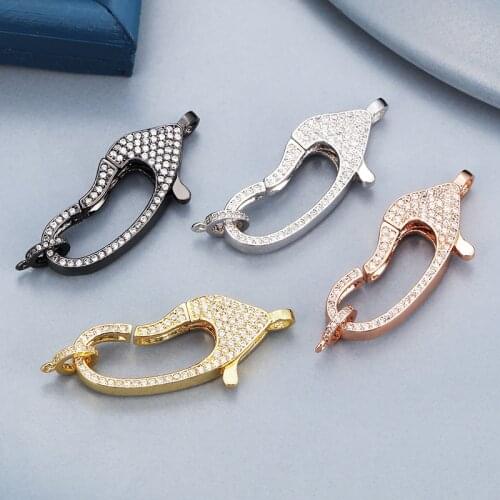 Rhinestone Geometric Connector Clasp Components For Keychain DIY Jewelry Handmade Making Supplies Metal Clasp Hooks Accessories