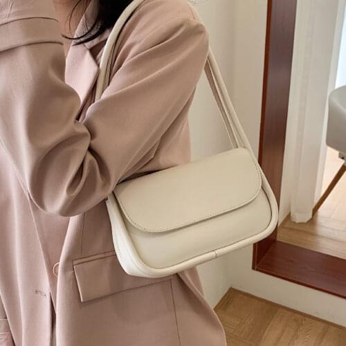 Women Underarm Shoulder Bag Female Baguette Backpack Handbag Luxury Fashion 2021 New PU Leather Simple All-match Solid Color