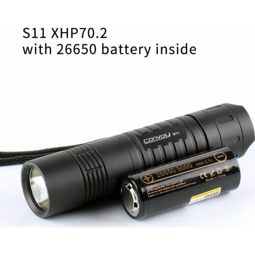 Convoy S11 XHP70.2 LED ,26650 flashlight ,torch,with 26650 battery inside
