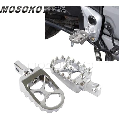Chrome Universal MX Style Motorcycles Rotating Wide Fat Footpegs Footrests For Harley Dyna Sportster Iron 1200 883 Fat Boy Glide