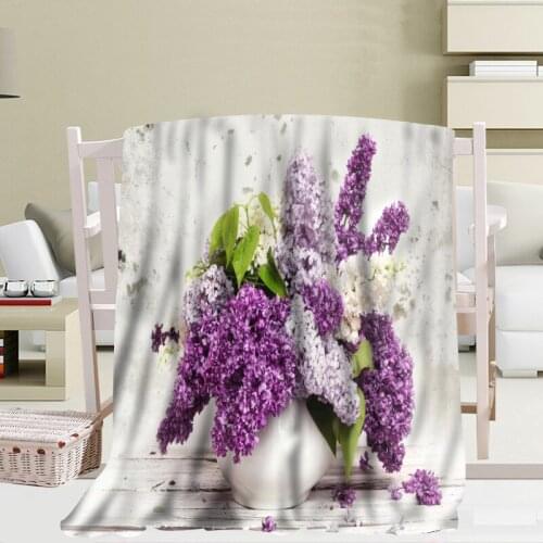 High Quality Flower Lavender Blankets 3D Printing Soft Blanket Throw On Sofa/Bedding Portable Adult Travel Cover Blanket