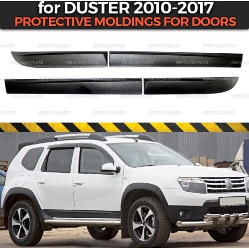 Protective moldings of doors for Renault / Dacia Duster 2010-2017 1 set / 4p plastic ABS protection trim covers car styling