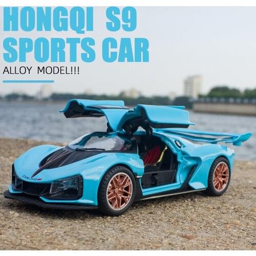 1:24 Hong Qi S9 Supercar Toy Alloy Car Diecasts & Toy Vehicles Sound and light Pull back Car Model Car Toys For Children